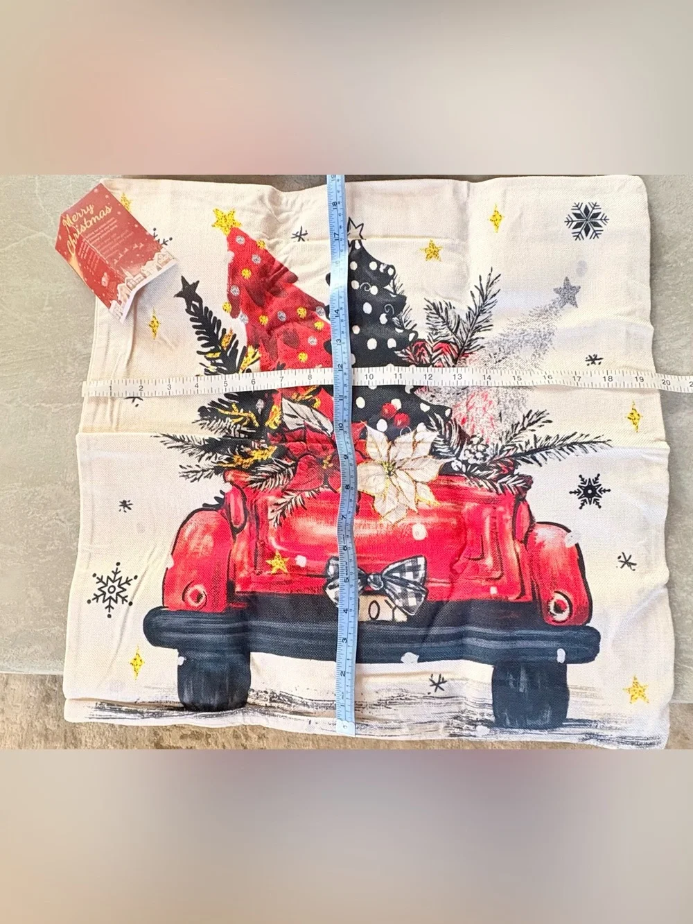 Christmas Tree Truck & Snowflake Holiday Zipper Pillow Covers, Set of 4. 18” New